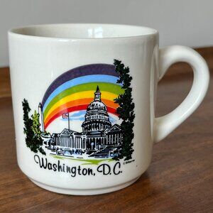 Vintage Washington D.C. Rainbow Mug U.S. Capitol Pride Silberne Coffee Cup